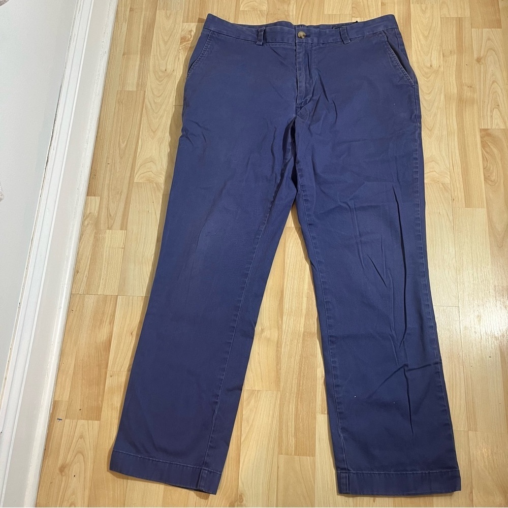 Vineyard‎ Vines Mens Pants Size 34 X 30 Navy Blue Cotton On The Go Straight Leg